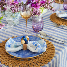 Load image into Gallery viewer, Linea Tablecloth in White & Blue