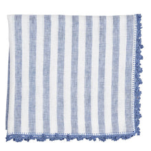 Load image into Gallery viewer, Linea Tablecloth in White & Blue