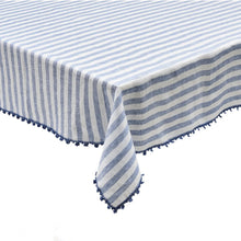 Load image into Gallery viewer, Linea Tablecloth in White &amp; Blue