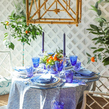 Load image into Gallery viewer, Block Print Leaves Fuchsia Reversible Kantha Cloth Tablecloth