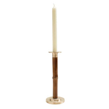 Load image into Gallery viewer, Large Bamboo Candlestick in Medium Brown