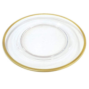 Acrylic Plate Charger in Clear with Gold Rim - 1 Each - Maisonette Shop