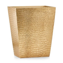 Load image into Gallery viewer, Crocodile Gold Wastebasket - Maisonette Shop