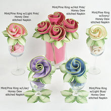 Load image into Gallery viewer, Bouquet Napkin Ring Mint/Pine--Set of 4