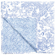 Load image into Gallery viewer, Pagoda Toile Fretwork Reversible Kantha Cloth Tablecloth