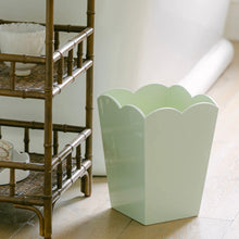 Load image into Gallery viewer, Powder Blue Scallop Wastebasket