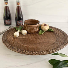 Load image into Gallery viewer, Wicker with Scallion &amp; Garlic Trompe L’Oeil Platter