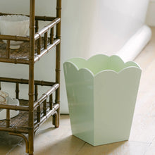 Load image into Gallery viewer, Sage Scallop Wastebasket