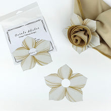 Load image into Gallery viewer, Bouquet Napkin Ring White/Gold--Set of 4