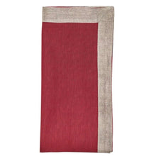 Load image into Gallery viewer, Red &amp; Burgundy Dip Dyed Linen Napkin