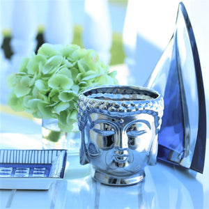 Silver Buddha Candle