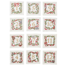 Load image into Gallery viewer, Twelve Days of Christmas Cocktail Napkins Set