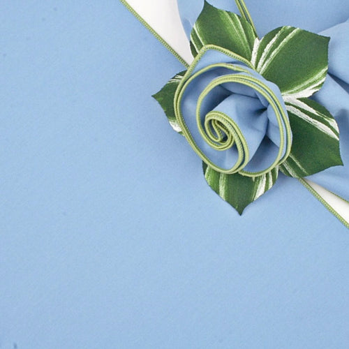 Color Trimmed Napkin Light Blue with Honeydew