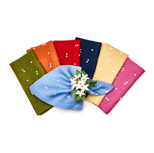 White Scattered Dots Napkins