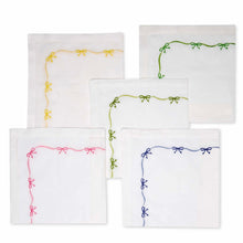 Load image into Gallery viewer, Bows Embroidered Linen Napkin