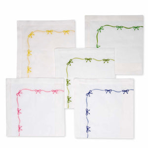 Bows Embroidered Linen Napkin