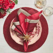 Load image into Gallery viewer, Red &amp; Burgundy Dip Dyed Linen Napkin