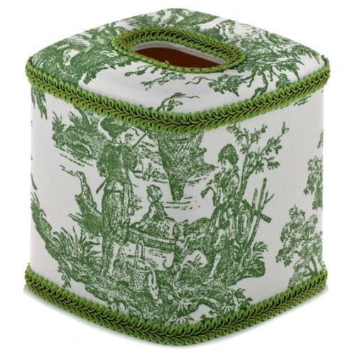 Green Toile Tissue Box Cover