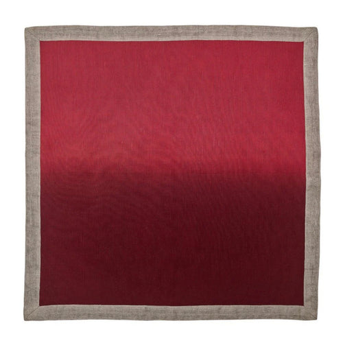 Red & Burgundy Dip Dyed Linen Napkin