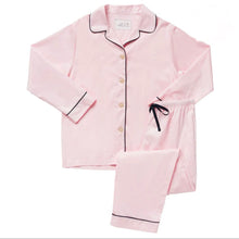 Load image into Gallery viewer, Classic Navy Trim Pink Pajamas