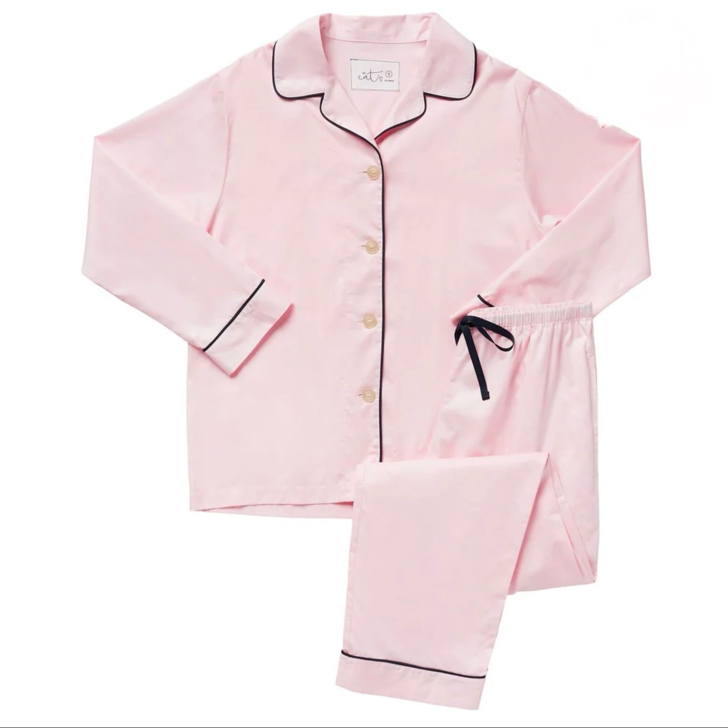 Classic Navy Trim Pink Pajamas