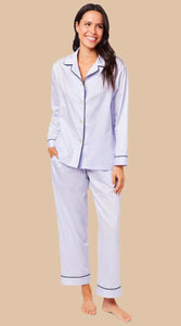 Classic Navy Trim Periwinkle Pajamas