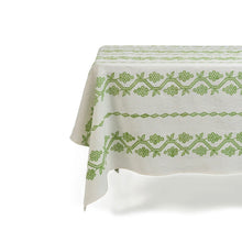 Load image into Gallery viewer, Napa Tablecloth in White &amp; Green