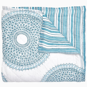 Lapis Quilted Coverlet