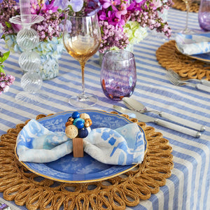 Linea Tablecloth in White & Blue