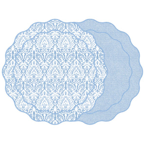 Denim Damask Scallop Placemats by Holly Stuart Home
