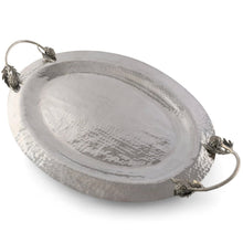 Load image into Gallery viewer, Artichoke Handle Large Steel Serving Tray
