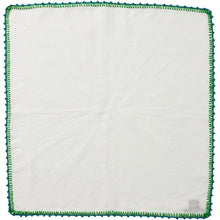 Load image into Gallery viewer, Knotted Edge Napkin in White, Turquoise &amp; Green