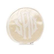 Load image into Gallery viewer, Appliqué Embroidered Jewelry Round Travel Bag - Maisonette Shop