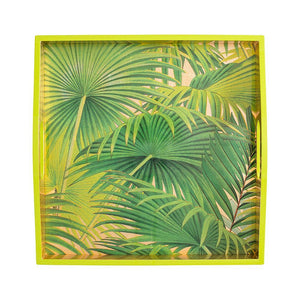 Palm Fronds Lacquer Square Tray