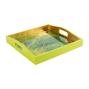 Palm Fronds Lacquer Square Tray