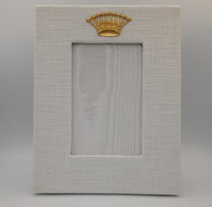 Mardi Gras Crown White Linen Frames - Maisonette Shop