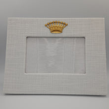 Load image into Gallery viewer, Mardi Gras Crown White Linen Frames - Maisonette Shop