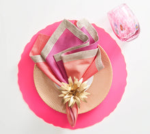 Load image into Gallery viewer, Fuchsia &amp; Orange Dip Dyed Linen Napkin