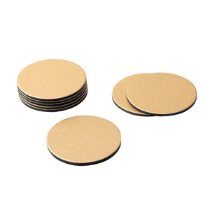 Round Leather Felt-Backed Coasters in Gold - 8 Per Box - Maisonette Shop