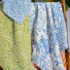 Fretwork Cloth Dinner Napkins in Blue - Set of 4