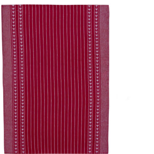 Red Heart Stripe Tea Towel