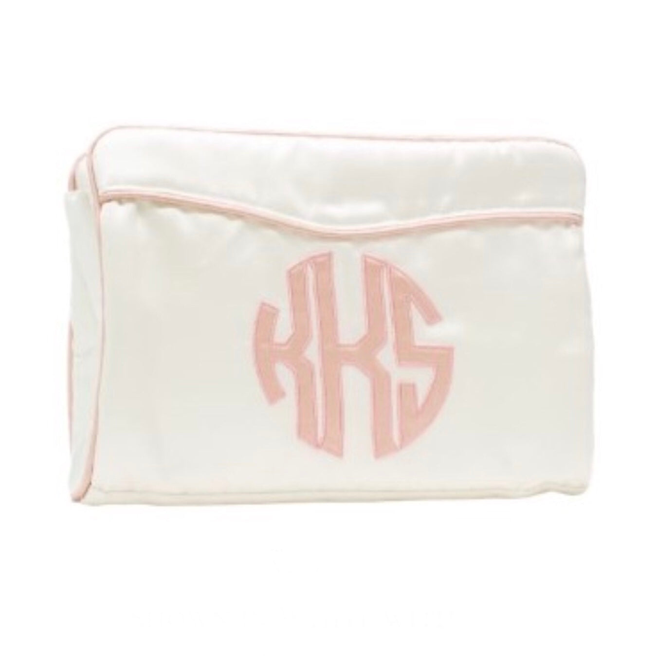 Hand Embroidered Round Jewelry Case – Nantucket Monogram & Design