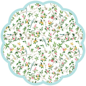 Lila Chinoiserie Round Scalloped Placemats