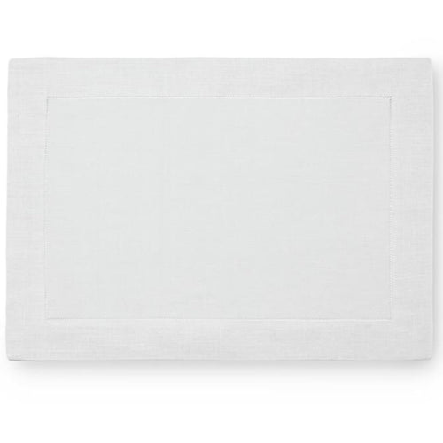 White Hemstitched Linen Placemat Set of 4