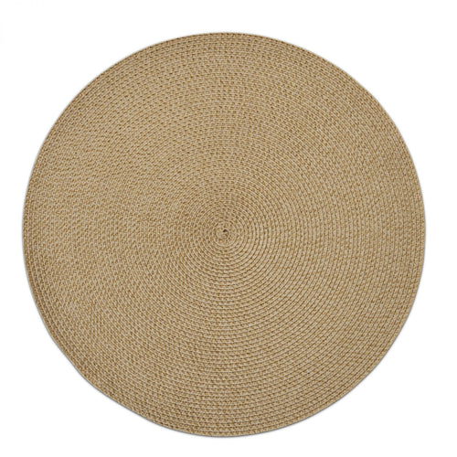 Gold/Sand Casual Luxe Round Braided Placemat