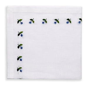 French Mum Embroidered Linen Napkin
