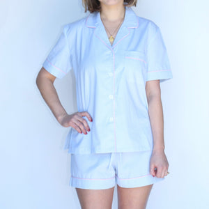 Short Blue Gingham Pajamas - Maisonette Shop