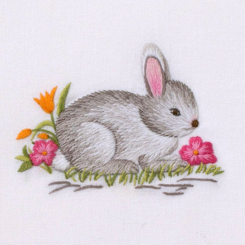 Little Gray Bunny Hand Towel