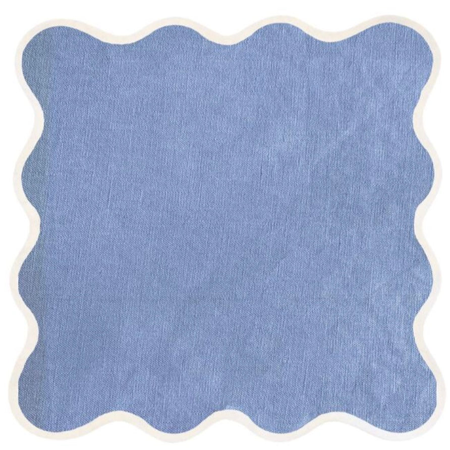 Scalloped Linen Luncheon Napkins