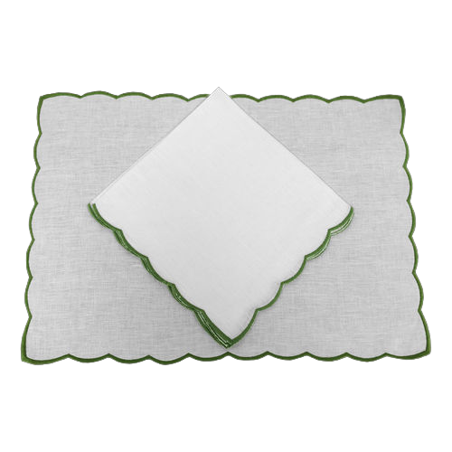 Green Scallop Border Placemat